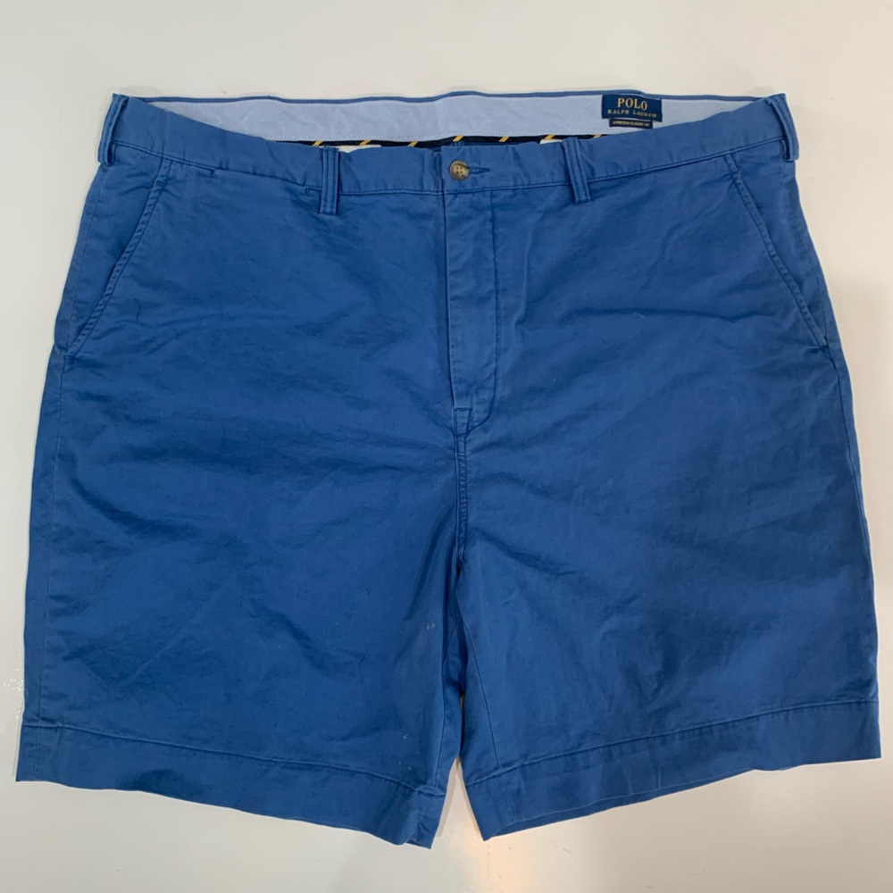 Polo by Ralph Lauren Men's Big and tall size 42 Classic Blue Flat Front Shorts